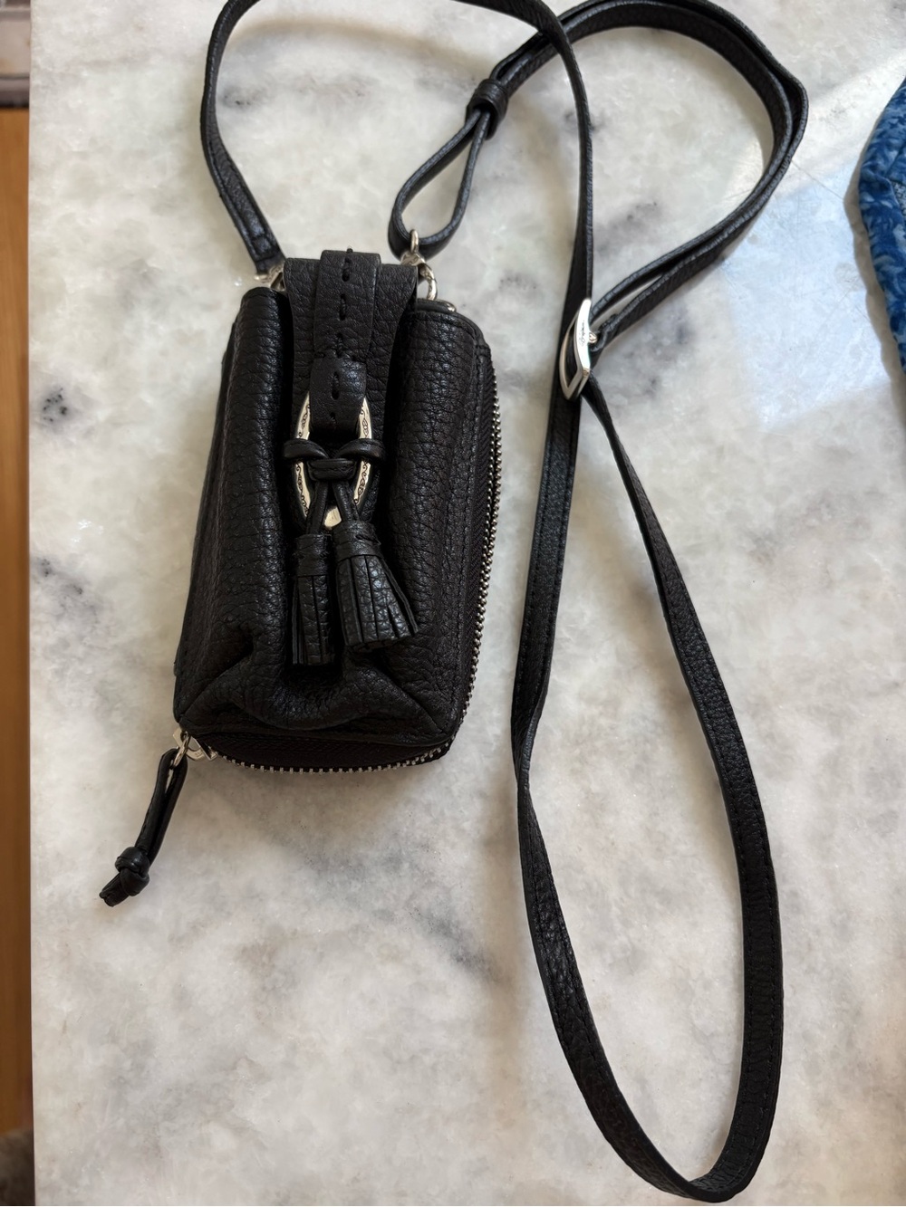Brighton Black Leather Mini Crossbody
